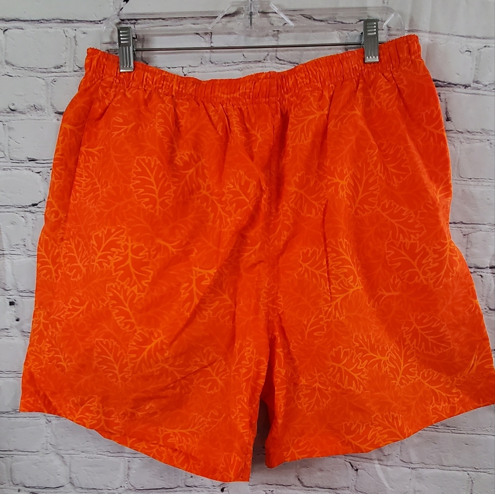 Mens Nautica Swim Trunks Board Shorts Orange Drawstring  Beach Pool Size Large